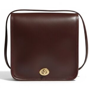 VINTAGE COACH MAHOGANY BROWN COMPACT POUCH CROSSBODY BAG 9620